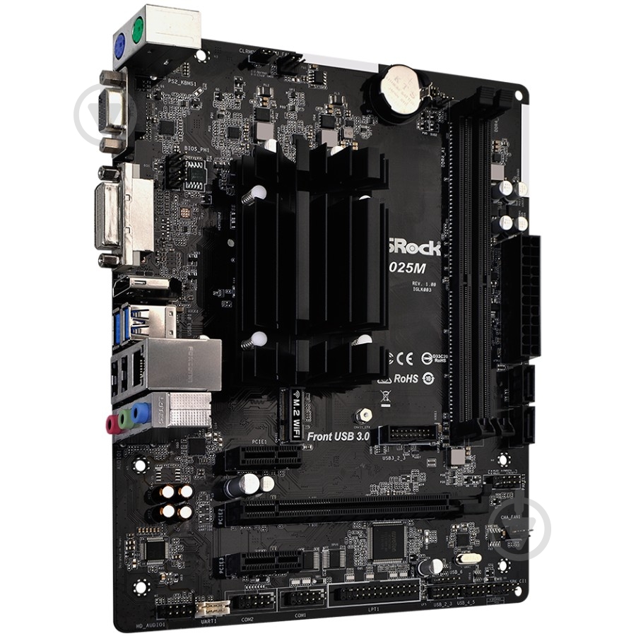 Материнська плата ASRock J4025M (Integrated CPU, micro ATX) - фото 2