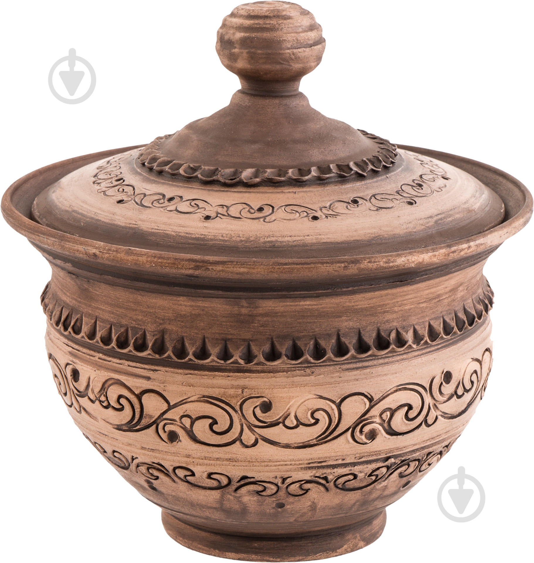 Макитра с крышкой Узор 1 л - фото 1