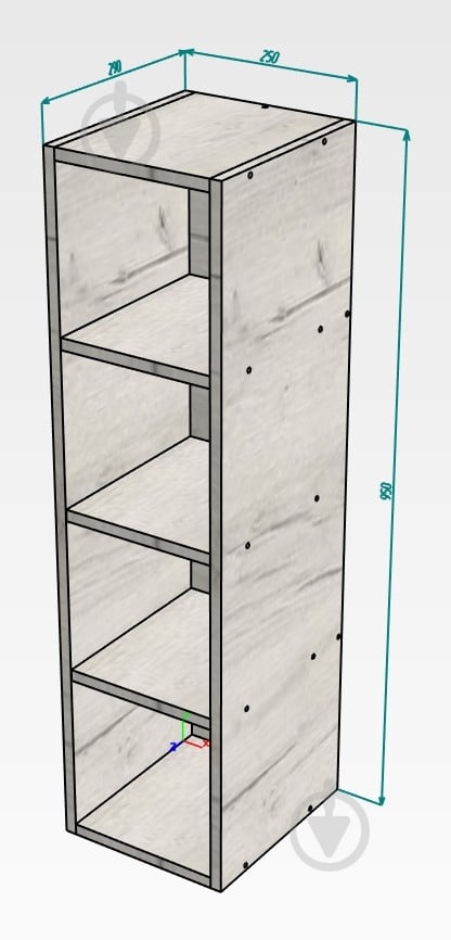 Пенал DC Венето 950х250х290 мм дуб крафт серый / - фото 5