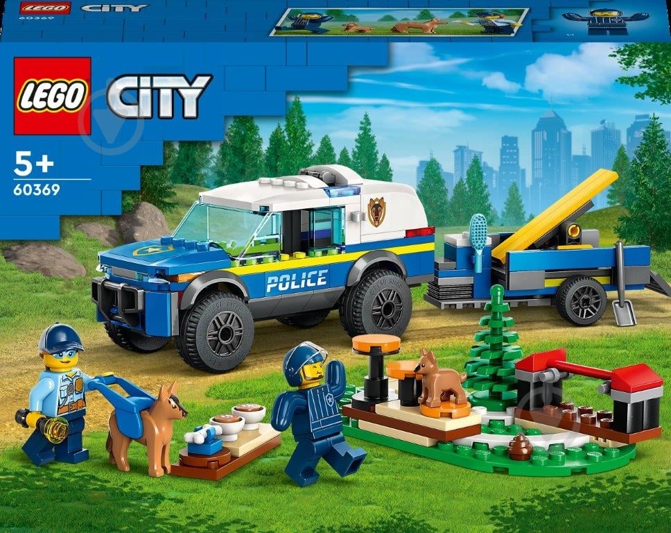 Конструктор LEGO City Мобільний майданчик для дресування поліцейських собак 60369 - фото 1