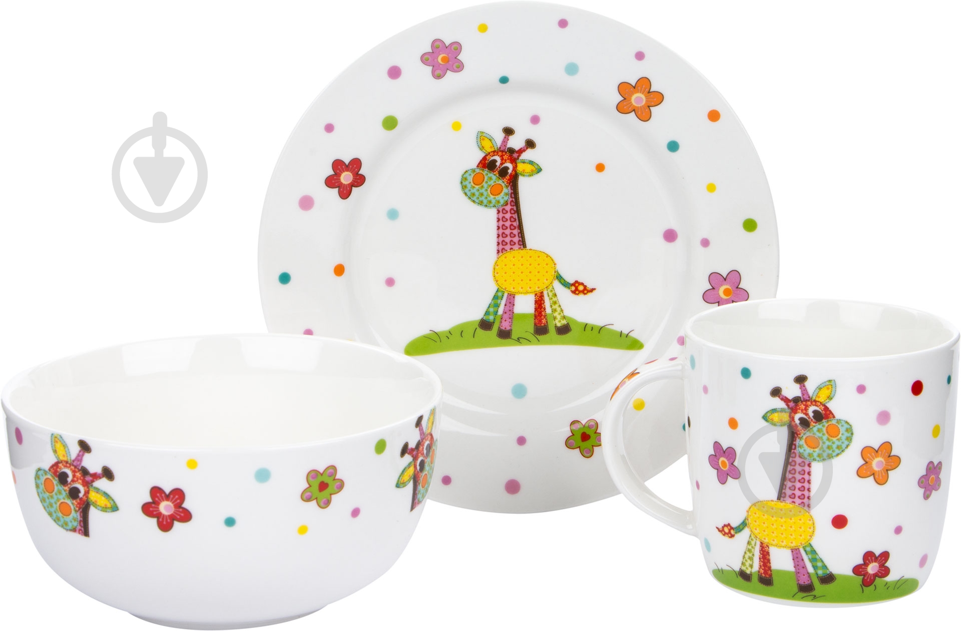 Набор детской посуды Жирафа 3 предмета - фото 1