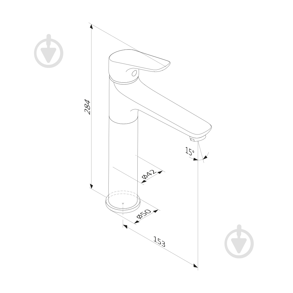 Смеситель для умывальника Damixa 770250300 Origin Bit - фото 6