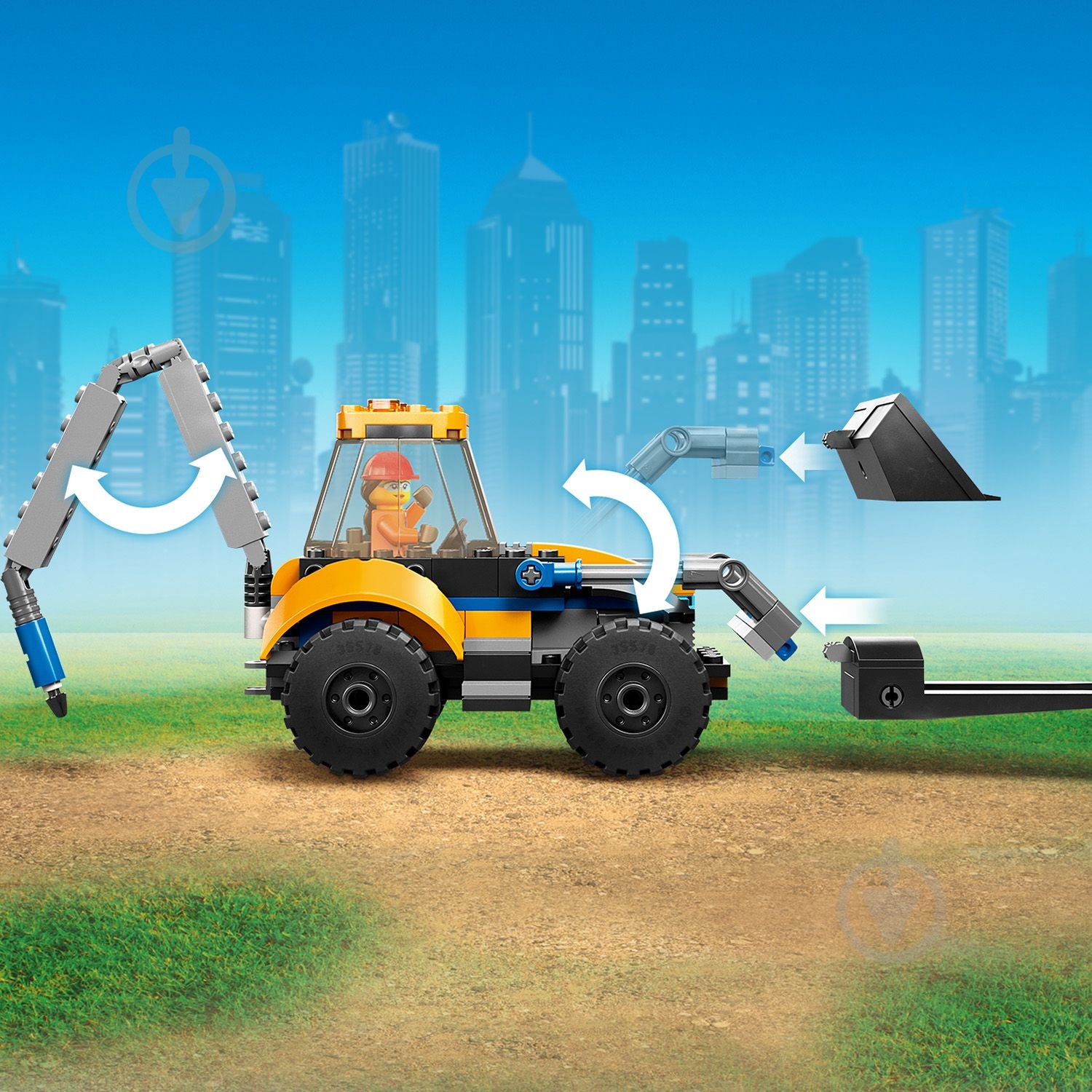 Конструктор LEGO City Строительный экскаватор 60385 - фото 7