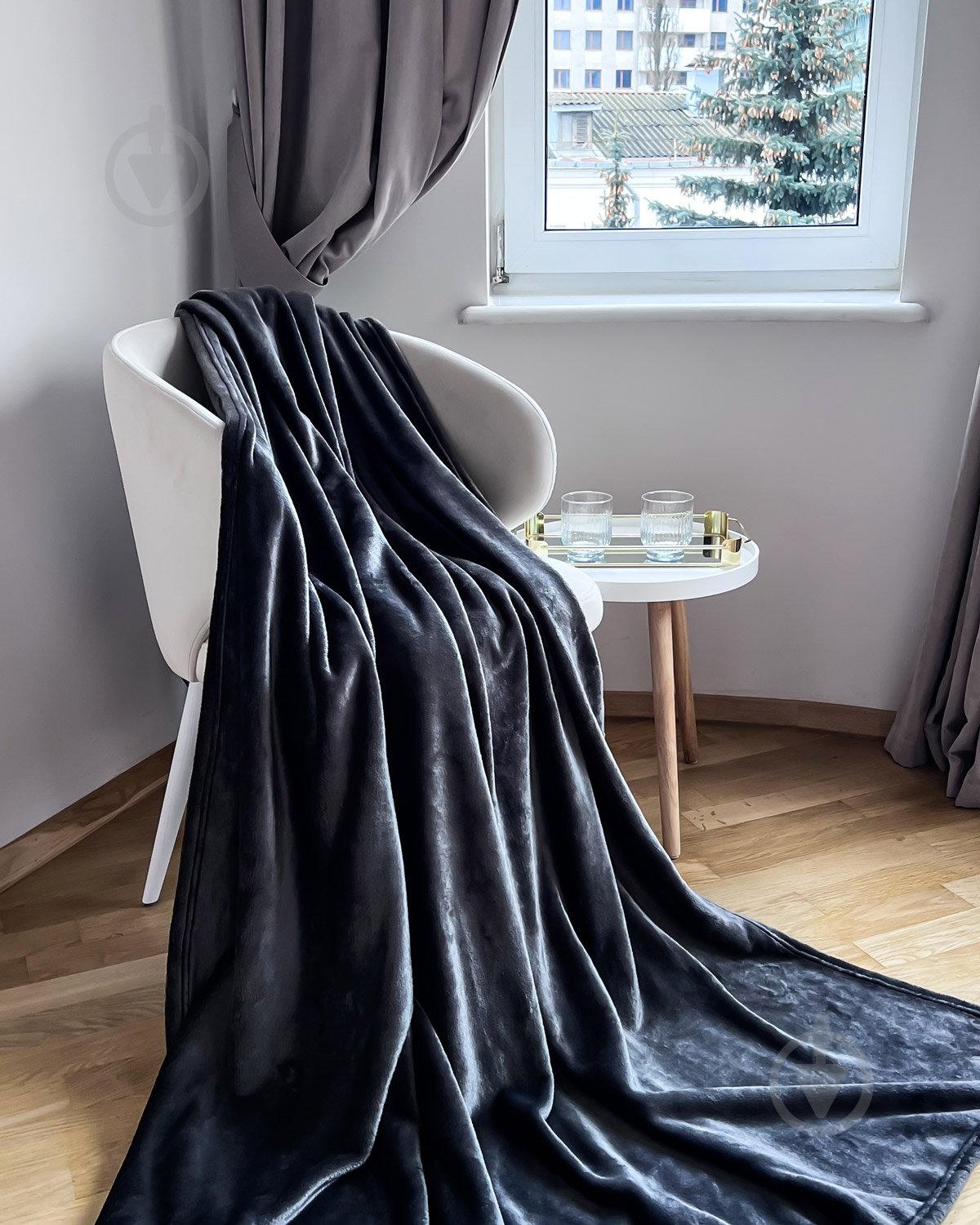 Плед Manner 150x200 см графит Emily - фото 4 Плед Manner 150x200 см графит Emily - фото 4