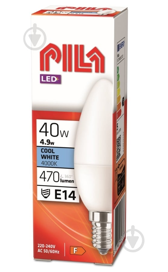Лампа світлодіодна Philips PILA B35 470Lm 5 Вт B35 матова E14 220 В 4000 К 929003604031 - фото 1