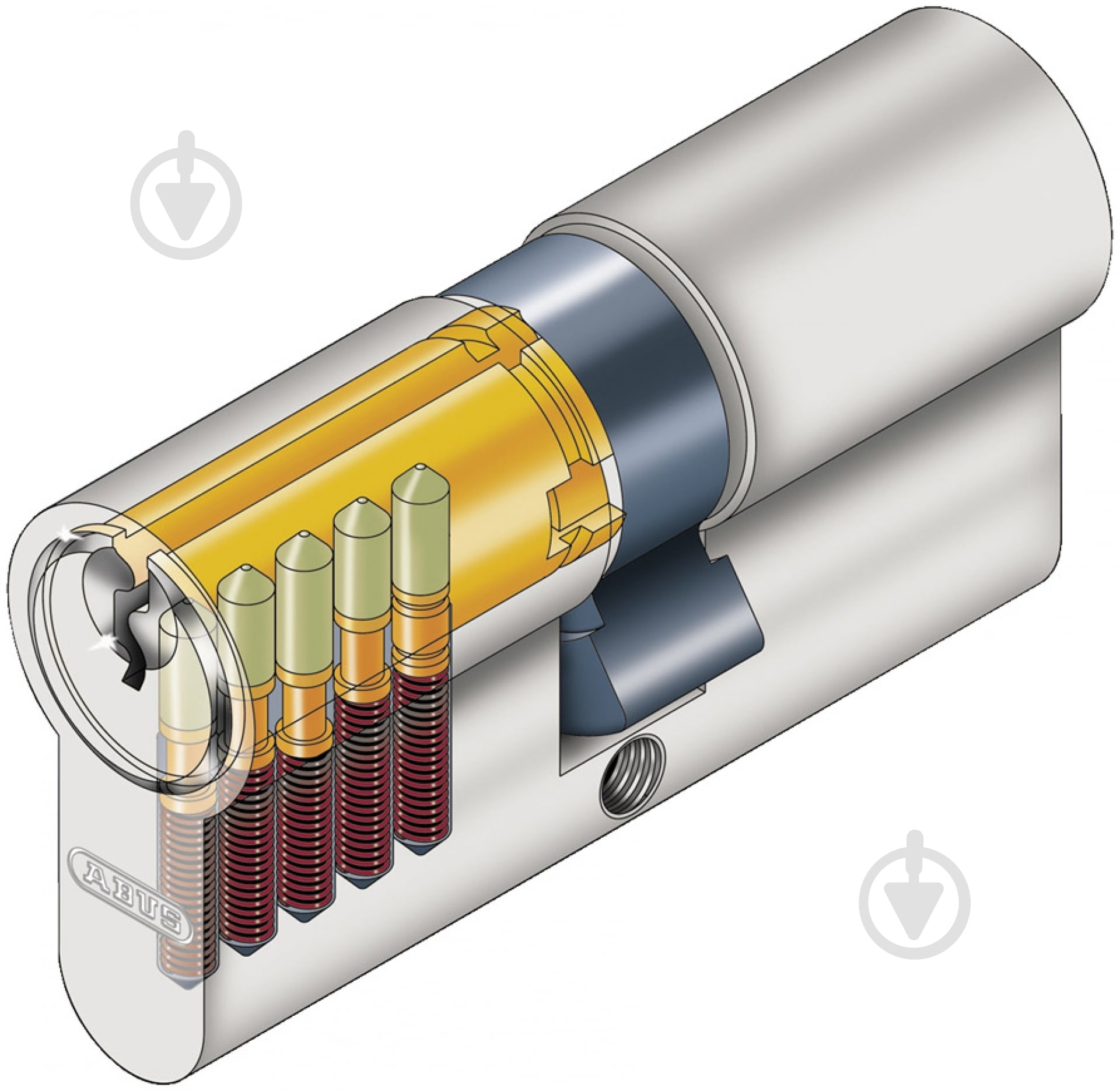 Цилиндр Abus E50 30x35 ключ-ключ 65 мм матовый никель - фото 3