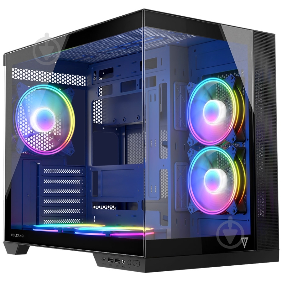 Корпус Modecom Volcano Panorama Apex ARGB 5F MIDI Grey без БП ATX - фото 1