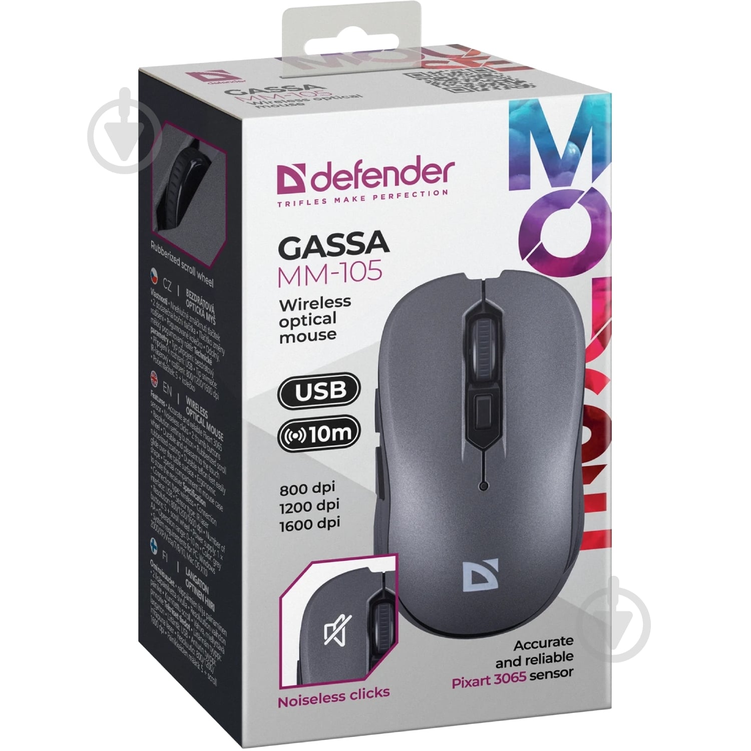 Мишка бездротова Defender Gassa MM-105 black/grey (52104) - фото 5 Мишка бездротова Defender Gassa MM-105 black/grey (52104) - фото 5