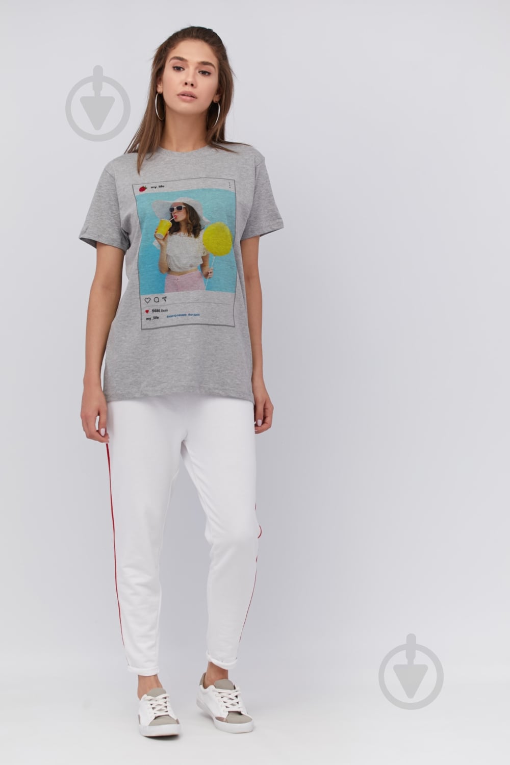 Футболка YAPPI Oversize WG3084 р.M серый - фото 2