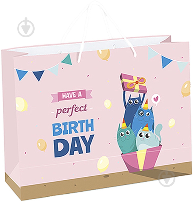 Пакет бумажный горизонтальный Happy 30х40х13 см - фото 1