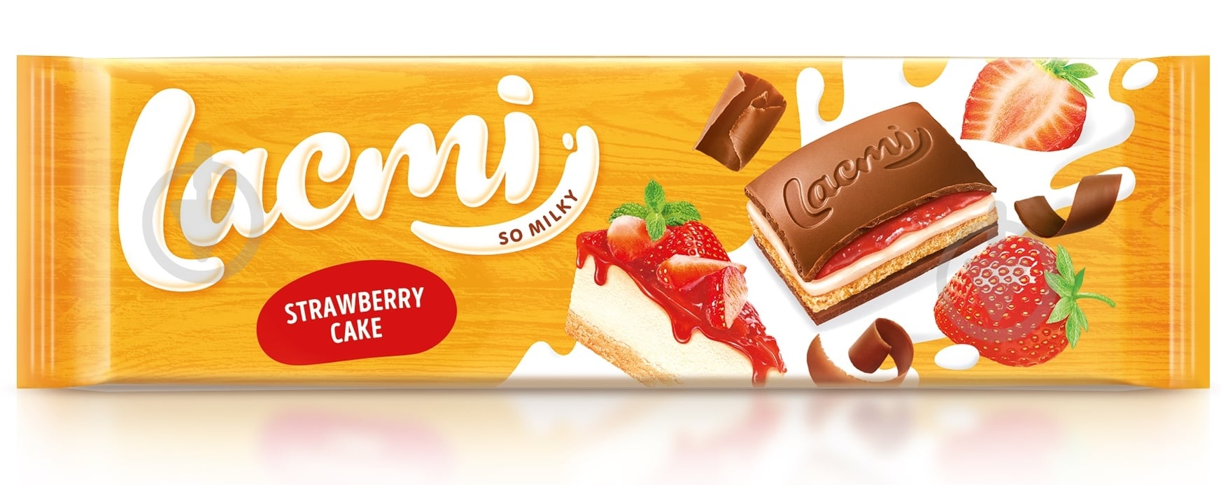 Молочный шоколад Roshen Lacmi Strawberry cake 275г - фото 1 Молочный шоколад Roshen Lacmi Strawberry cake 275г - фото 1
