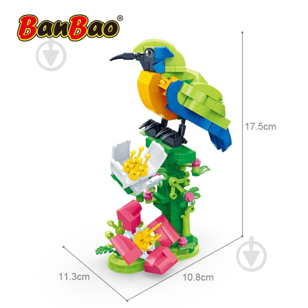 Конструктор BanBao 2в1 Зеленчик золоточеревий і павич ET615 - фото 5 Конструктор BanBao 2в1 Зеленчик золоточеревий і павич ET615 - фото 5