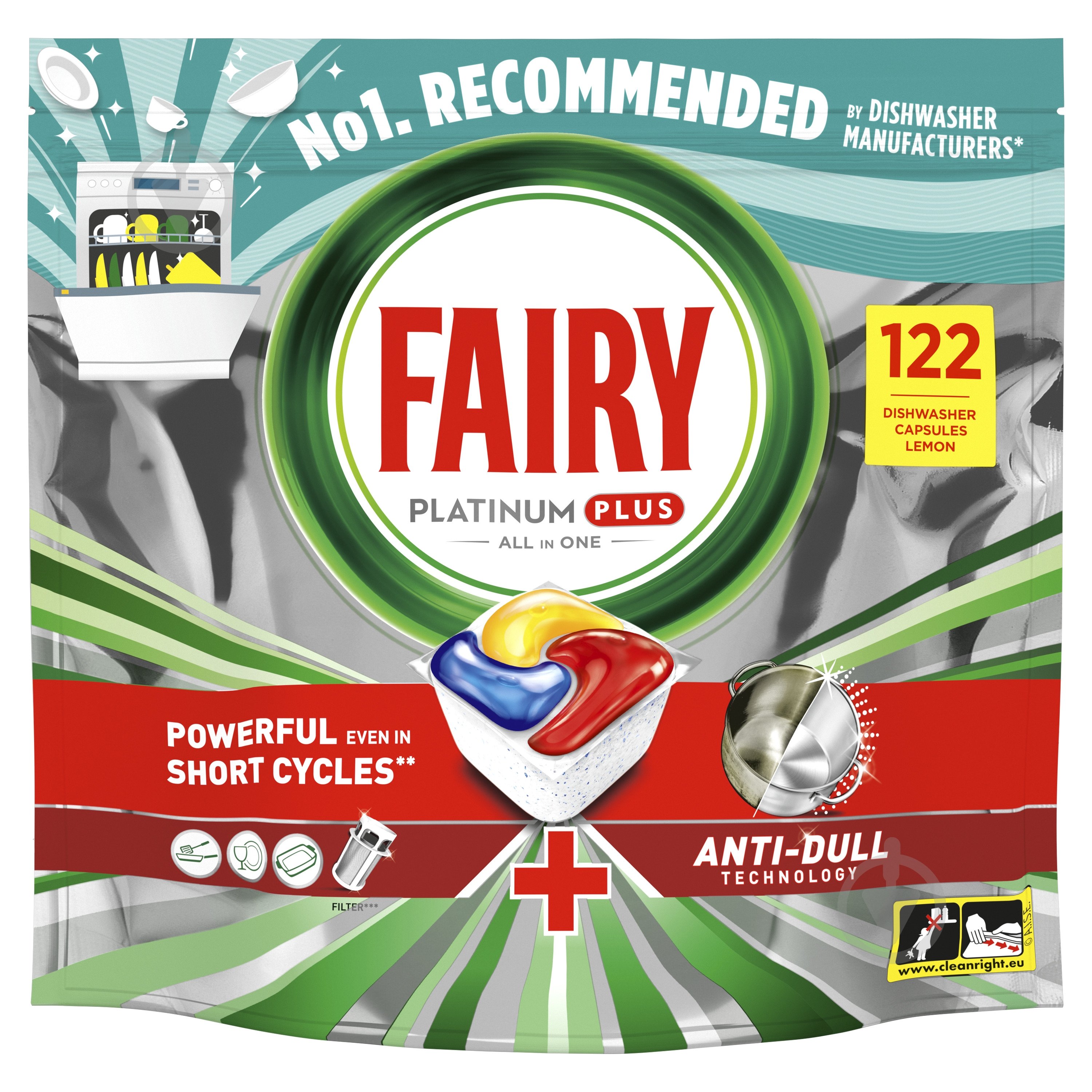 Капсули для посудомийних машин Fairy Platinum Plus All in 1 122 шт. - фото 1 Капсули для посудомийних машин Fairy Platinum Plus All in 1 122 шт. - фото 1