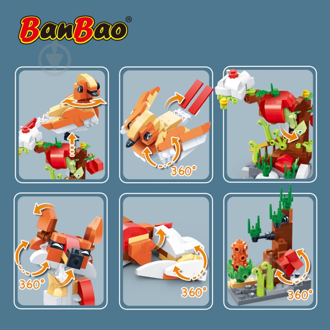 Конструктор BanBao 2в1 Вільшанка і лисичка ET616 - фото 6 Конструктор BanBao 2в1 Вільшанка і лисичка ET616 - фото 6