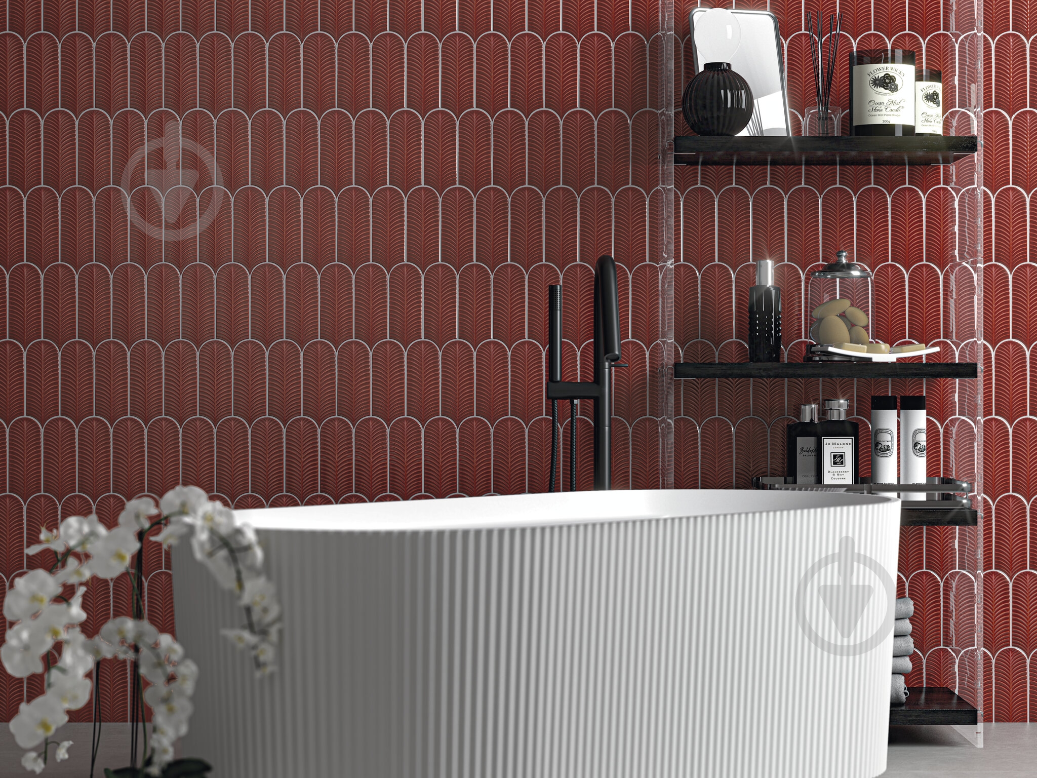 Плитка Cifre Alma Scale Garnet brillo 8x21,5 см - фото 2