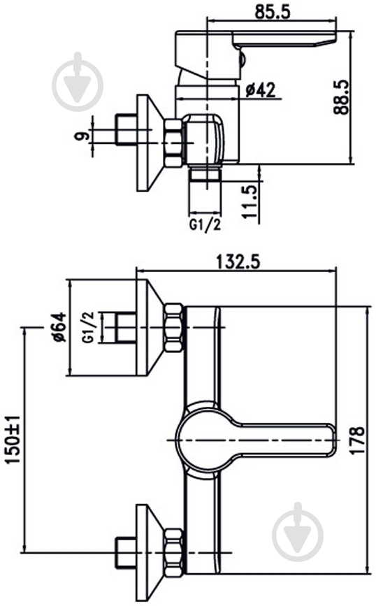 Смеситель для душа Aqua Rodos Aqua 90777 - фото 2 Смеситель для душа Aqua Rodos Aqua 90777 - фото 2