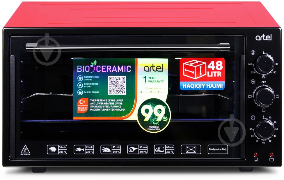 Электрическая печь Artel MD 4816 Е Black-Red - фото 2 Электрическая печь Artel MD 4816 Е Black-Red - фото 2