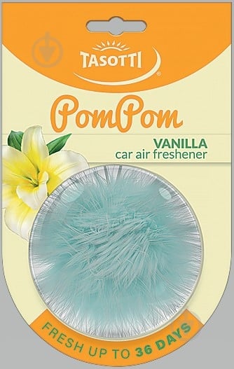 Ароматизатор подвесной Tasotti Pом Pом Vanilla - фото 1 Ароматизатор подвесной Tasotti Pом Pом Vanilla - фото 1