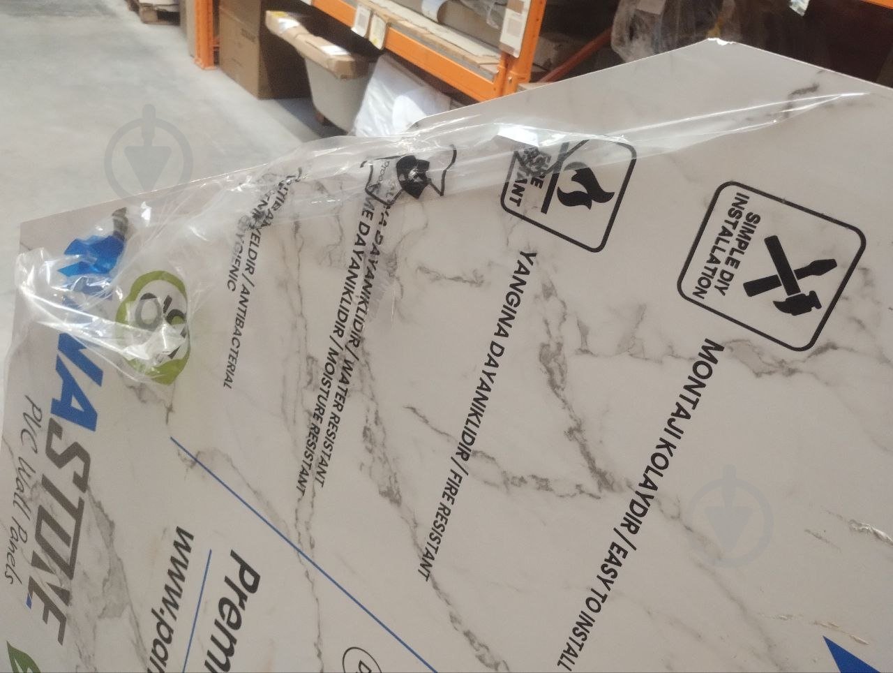 УЦЕНКА! Декоративная панель Panastone ПВХ Bianco Carrara 1220х2800х2,8 мм (PS-101) (УЦ №2487) - фото 6 УЦЕНКА! Декоративная панель Panastone ПВХ Bianco Carrara 1220х2800х2,8 мм (PS-101) (УЦ №2487) - фото 6