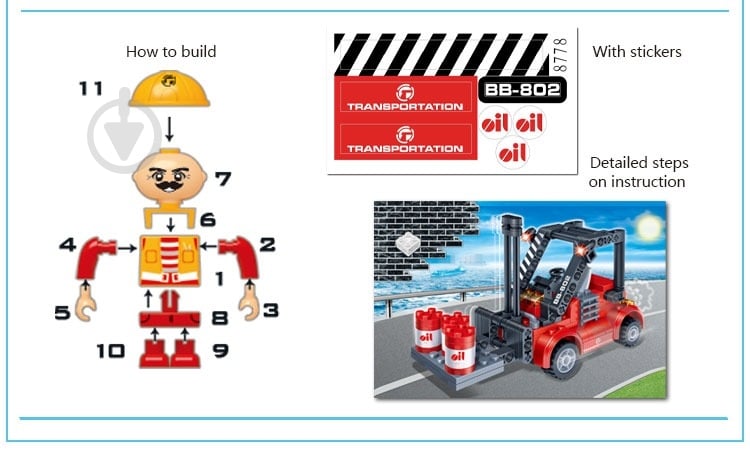 Конструктор BanBao Погрузчик Перевозки 8778 - фото 2 Конструктор BanBao Погрузчик Перевозки 8778 - фото 2