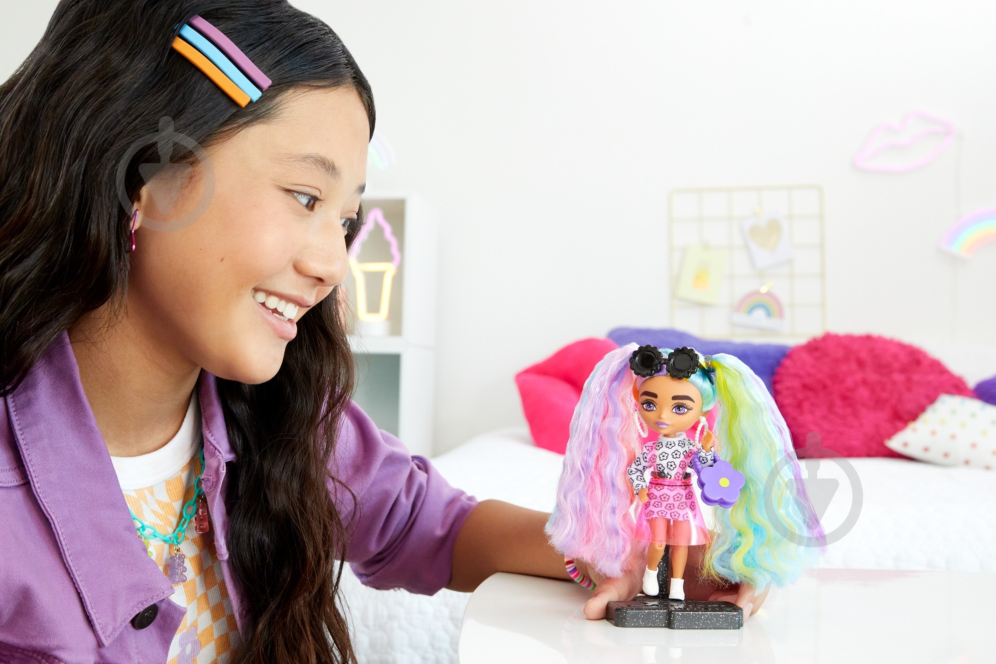 Мінілялька Barbie "Екстра" леді-веселка HHF82 - фото 2 Мінілялька Barbie "Екстра" леді-веселка HHF82 - фото 2
