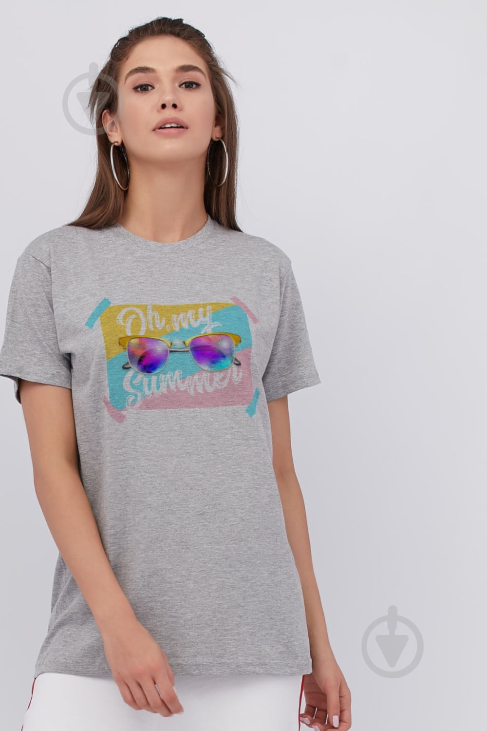 Футболка YAPPI Oversize WG3094 р.M серый - фото 1
