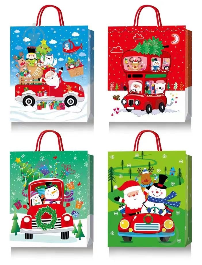 Пакет подарунковий новорічний 32 смх26 см ДЕЛЮКС дитячі дизайни Happycom International - фото 1 Пакет подарунковий новорічний 32 смх26 см ДЕЛЮКС дитячі дизайни Happycom International - фото 1