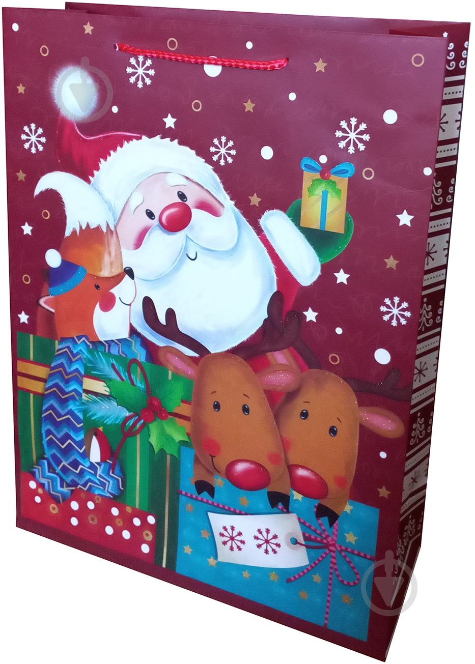 Пакет подарочный бумажный новогодний 41 смх32 см ДЕЛЮКС детские дизайны Happycom International - фото 2