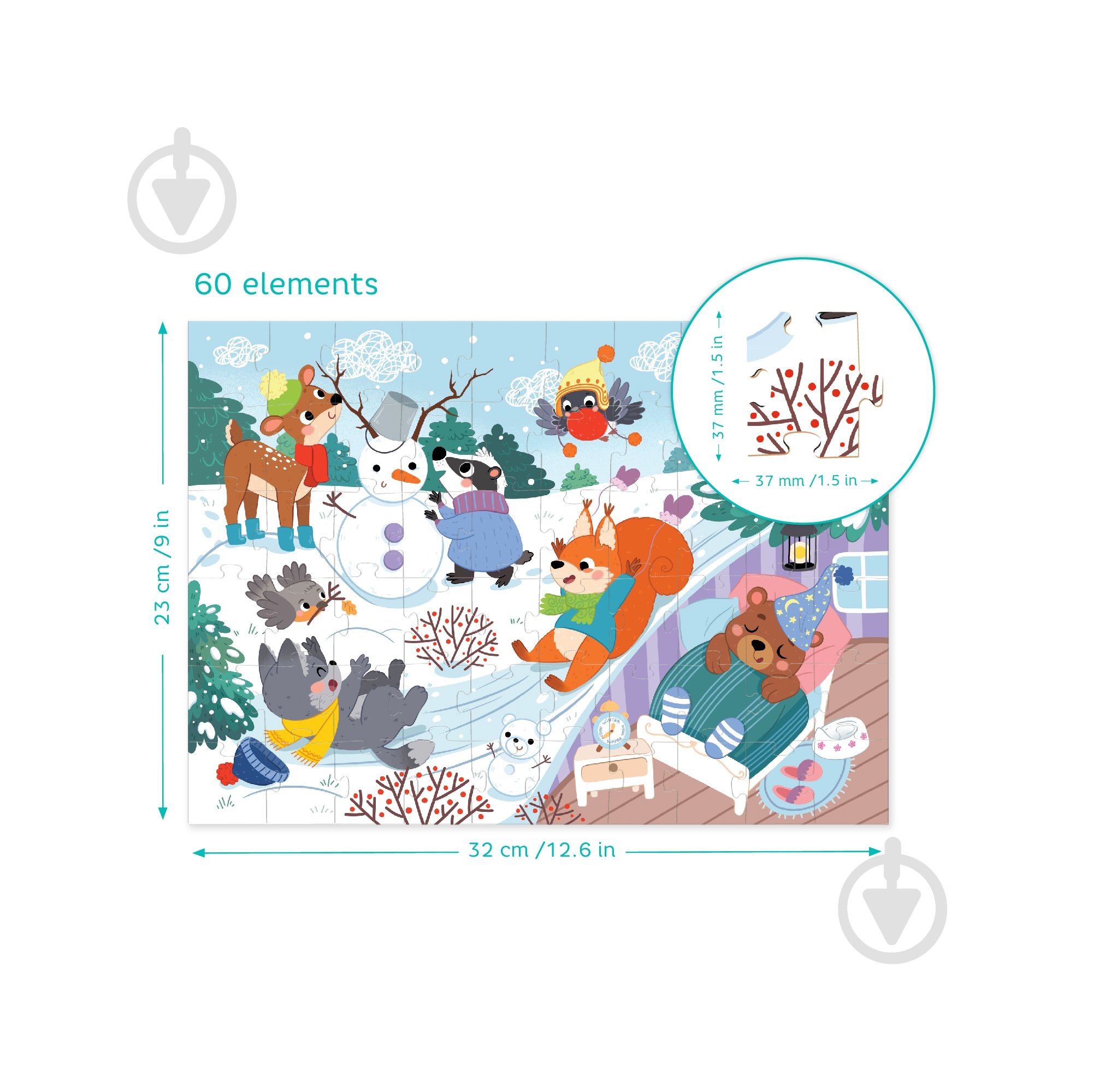 Пазл DoDo Зимние животные, 60 элементов 300578 - фото 3 Пазл DoDo Зимние животные, 60 элементов 300578 - фото 3