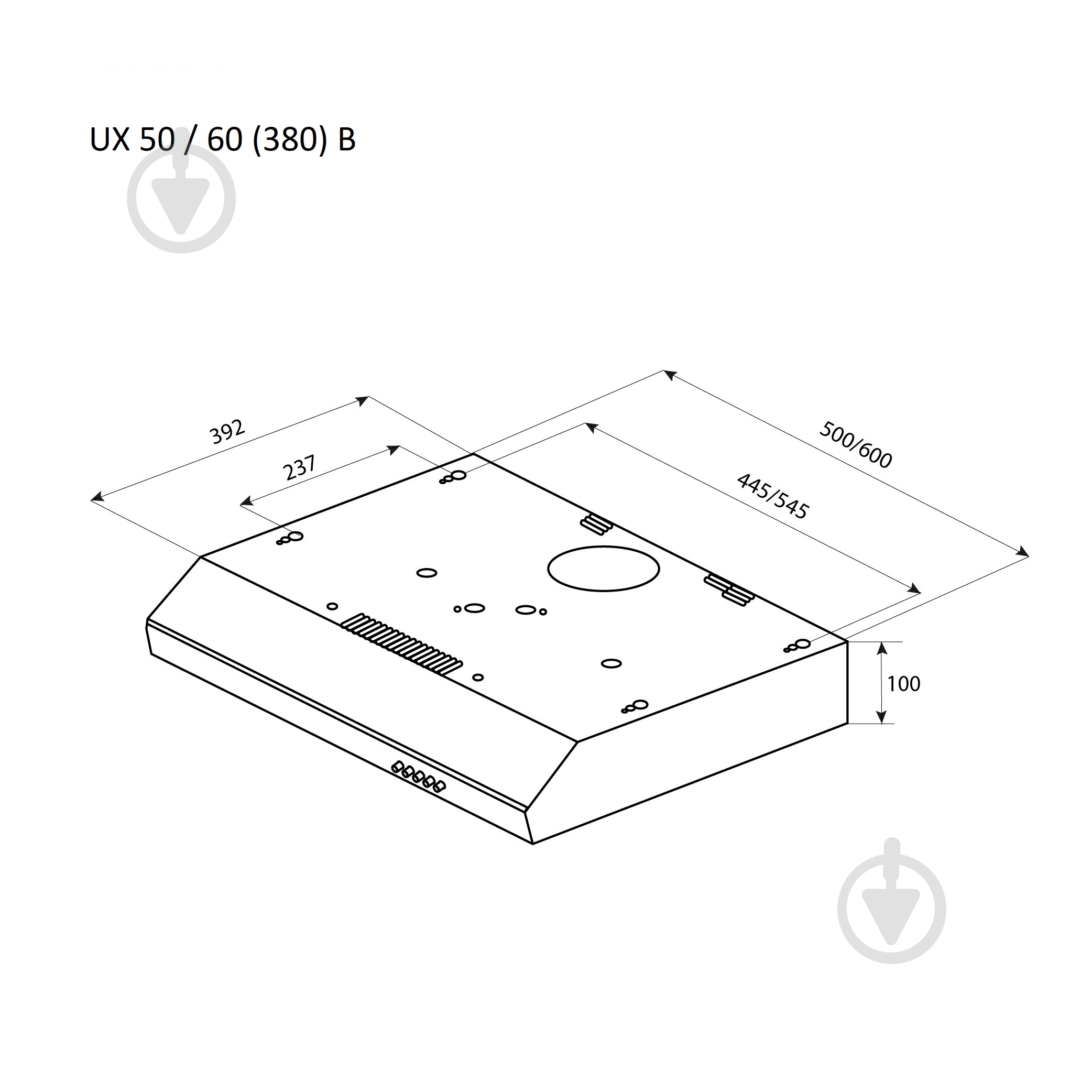 Вытяжка Pyramida UX 50 (380) B WH - фото 6