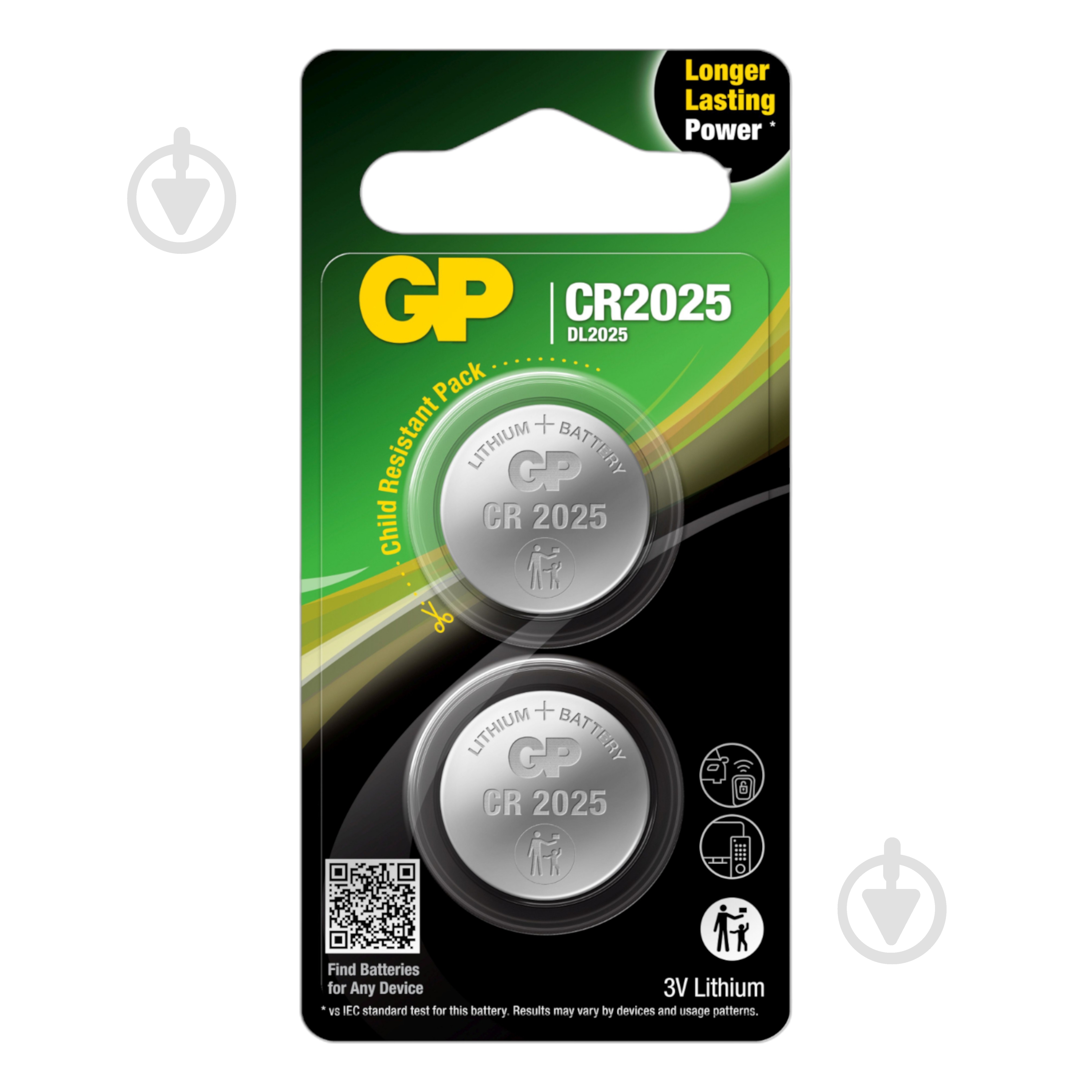 Батарейки GP Lithium Button Cell CR2025 2 шт. - фото 1