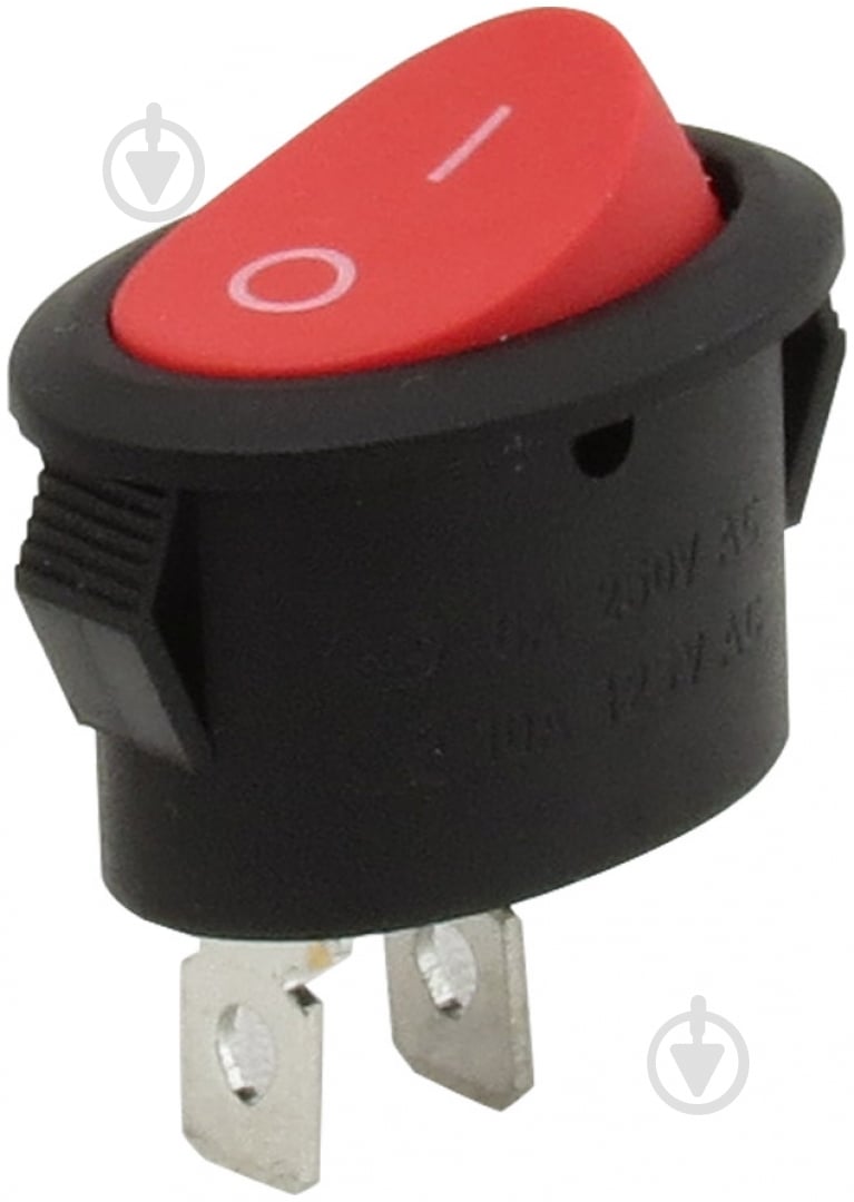Переключатель клавишный овальный EMT «ON-OFF» 2pin красный 11-0229RD - фото 1 Переключатель клавишный овальный EMT «ON-OFF» 2pin красный 11-0229RD - фото 1