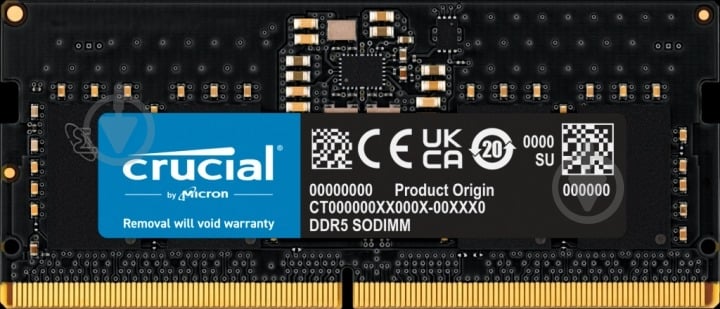 Оперативна пам'ять Crucial DDR5 SDRAM 8 GB (1x8GB) 4800 MHz (CT8G48C40S5) - фото 1 Оперативна пам'ять Crucial DDR5 SDRAM 8 GB (1x8GB) 4800 MHz (CT8G48C40S5) - фото 1