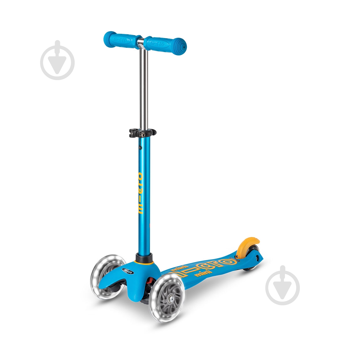 Самокат Micro Mini Deluxe LED (MMD152) голубой MMD152 - фото 1 Самокат Micro Mini Deluxe LED (MMD152) голубой MMD152 - фото 1