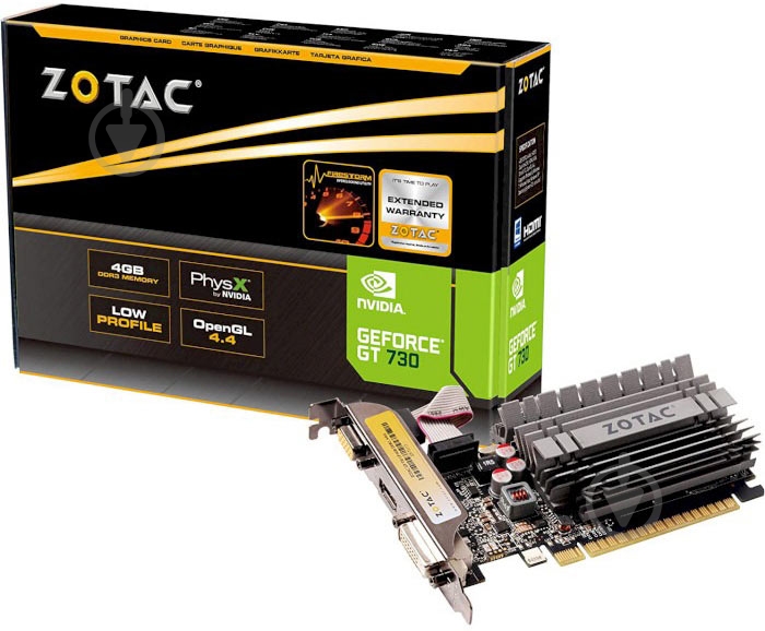 Видеокарта Zotac GeForce GT 730 4GB GDDR3 64bit (ZT-71115-20L) - фото 1 Видеокарта Zotac GeForce GT 730 4GB GDDR3 64bit (ZT-71115-20L) - фото 1
