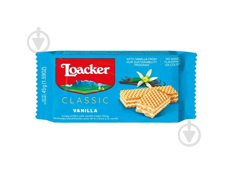 Вафлі Loacker Wafers Класік Ваніль 45 г - фото 1 Вафлі Loacker Wafers Класік Ваніль 45 г - фото 1