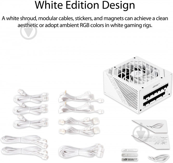 Блок питания Asus ROG Strix White Edition ROG-STRIX-850G-WHITE 850 Вт - фото 8