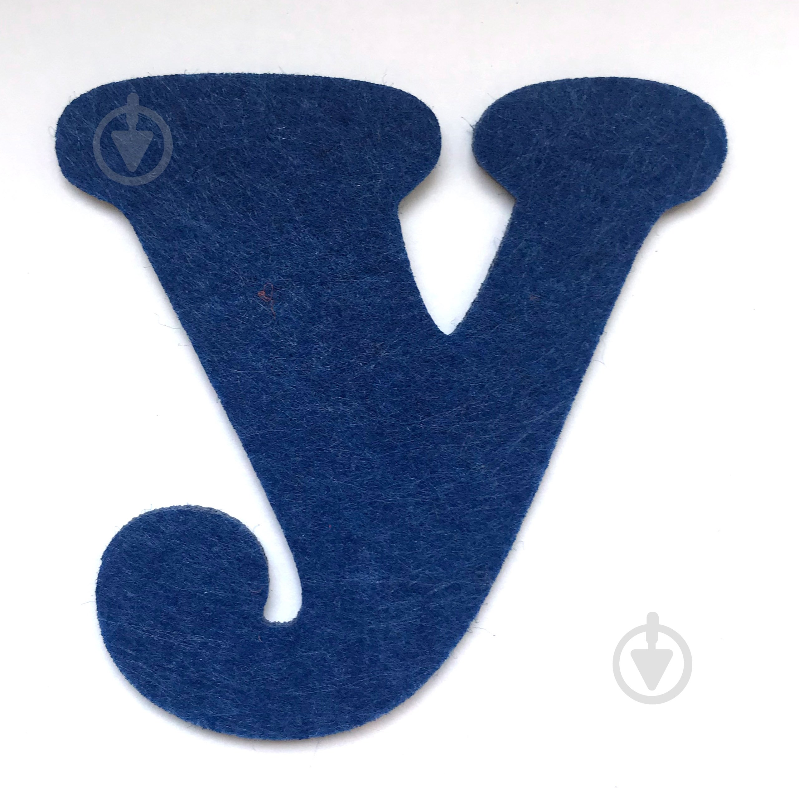 Буква Аплі Краплі У з фетру 2 мм 10 см в ассортименте - фото 1