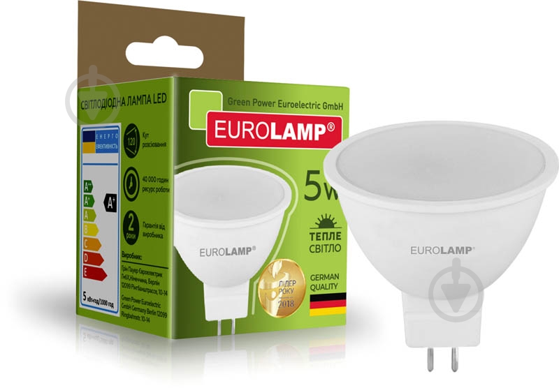 Лампа світлодіодна Eurolamp 5 Вт MR16 матова GU5.3 220 В 3000 К LED-SMD-05533(T)new - фото 2