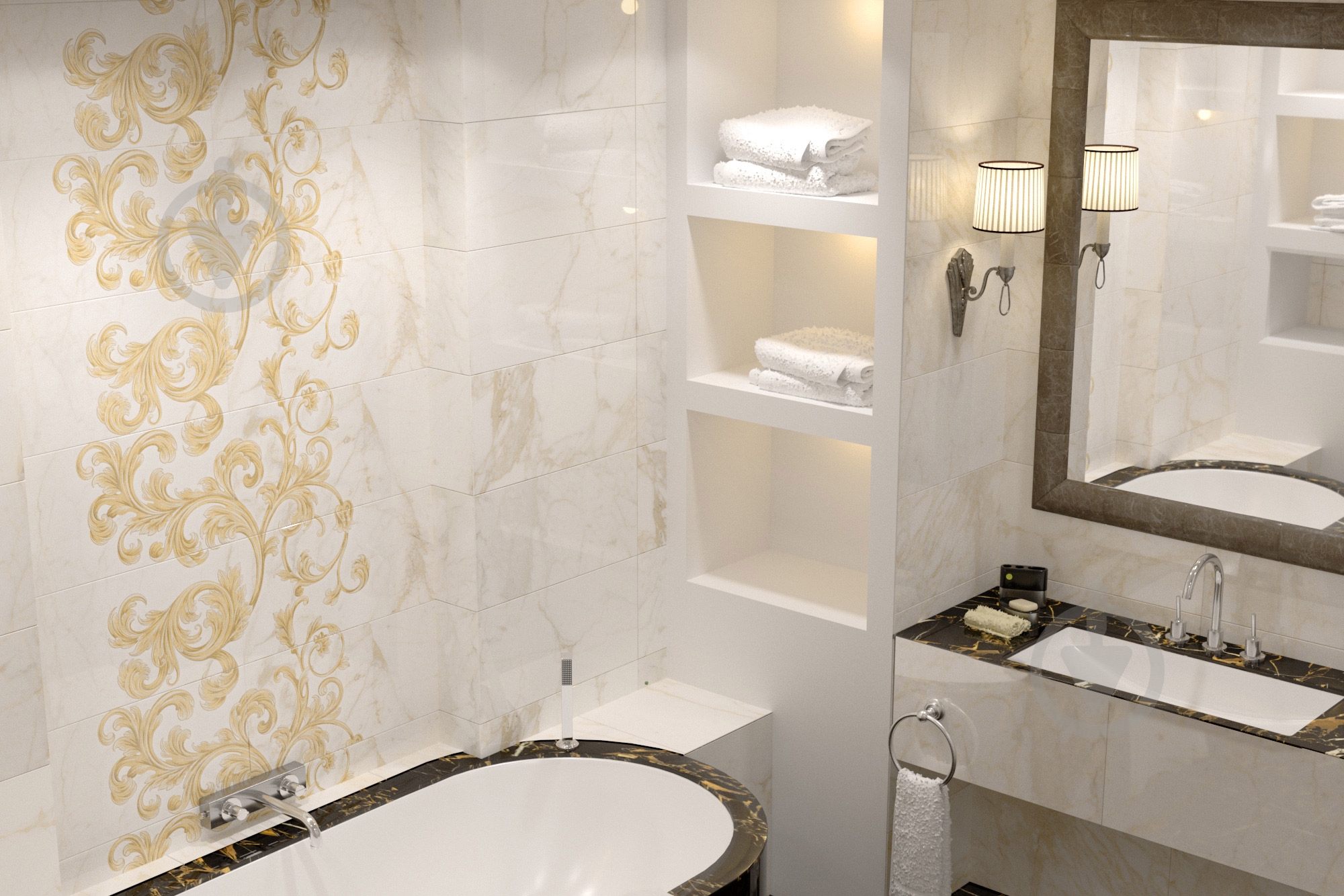 Плитка Golden Tile Saint Laurent white 9А0051 №1 30x60 см - фото 5