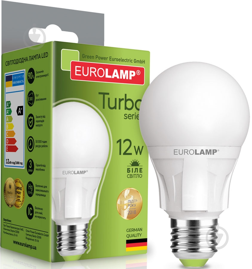 Лампа світлодіодна Eurolamp 12 Вт A60 матова E27 220 В 4000 К LED-A60-12274(turbo) - фото 2