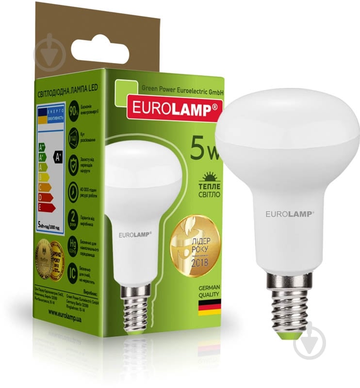 Лампа светодиодная Eurolamp 5 Вт R39 матовая E14 220 В 3000 К LED-R39-05142(N) - фото 2