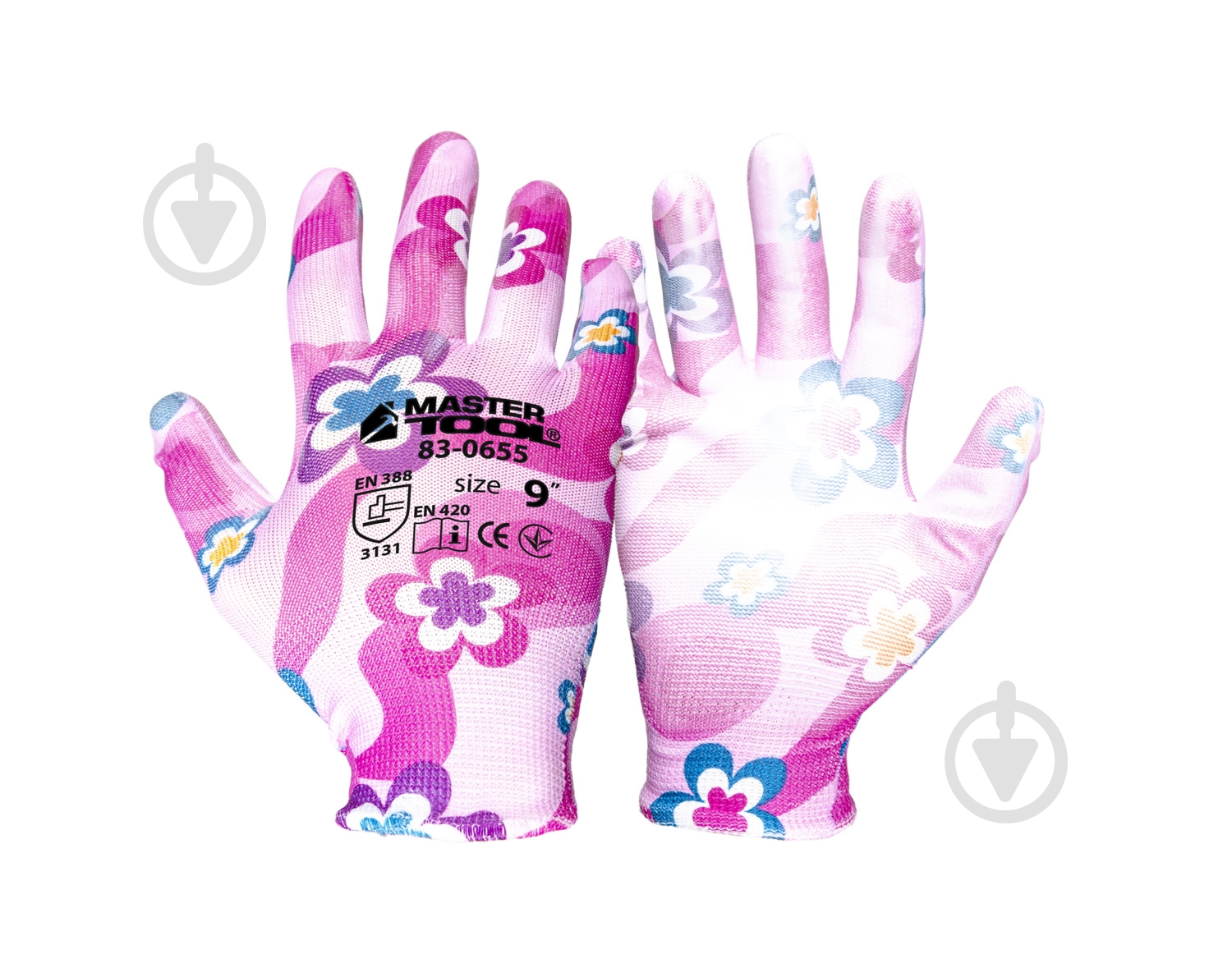 Перчатки MasterTool Фиалка 12 пар с покрытием полиуретан L (9) 83-0655 - фото 1