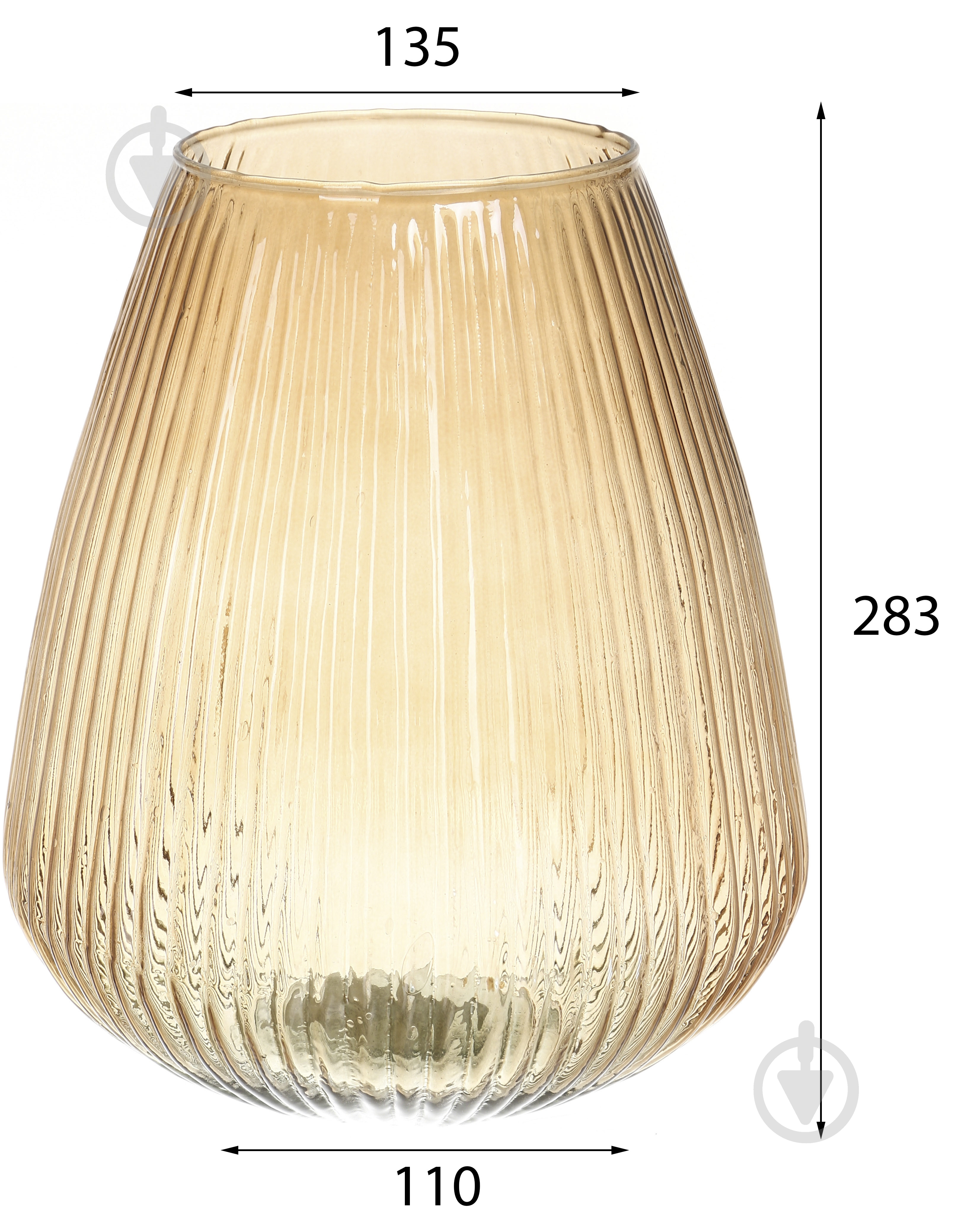 Ваза скляна STRIPES D245 в асортименті 28 см YE1000510 - фото 2