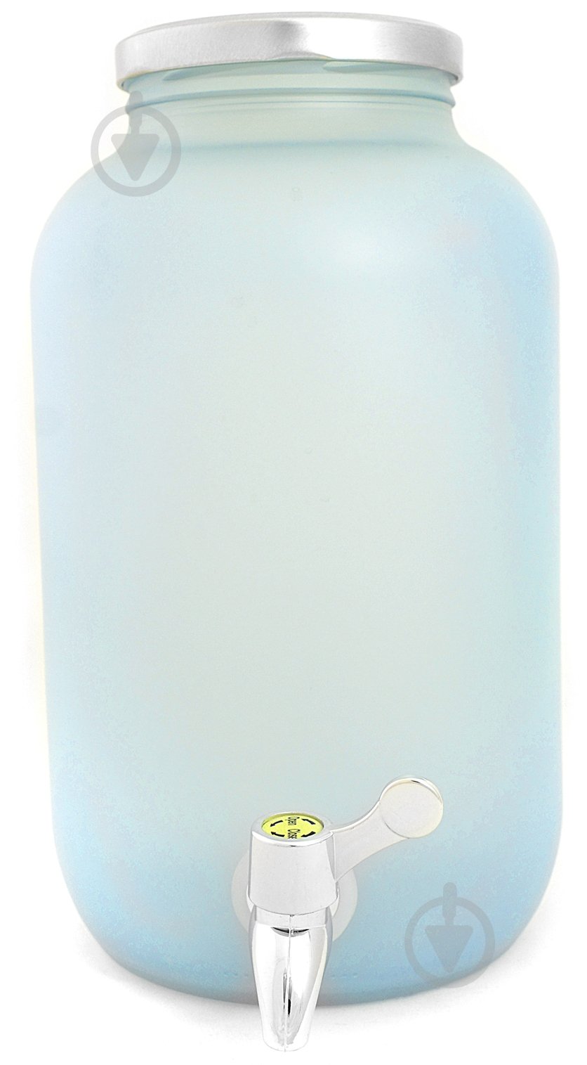 Лимонадница GlassGo 4,25 л с краником синяя - фото 1