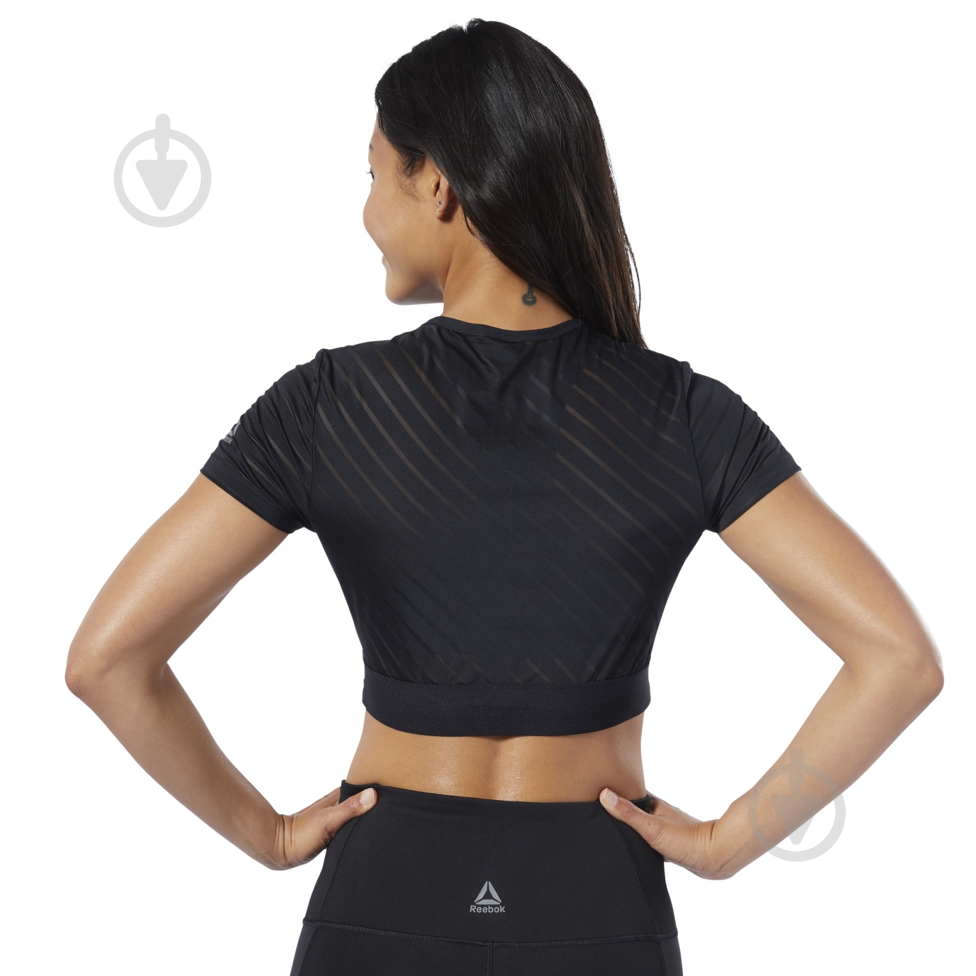 Футболка Reebok S Mesh Crop EB8077 р.S черный - фото 2