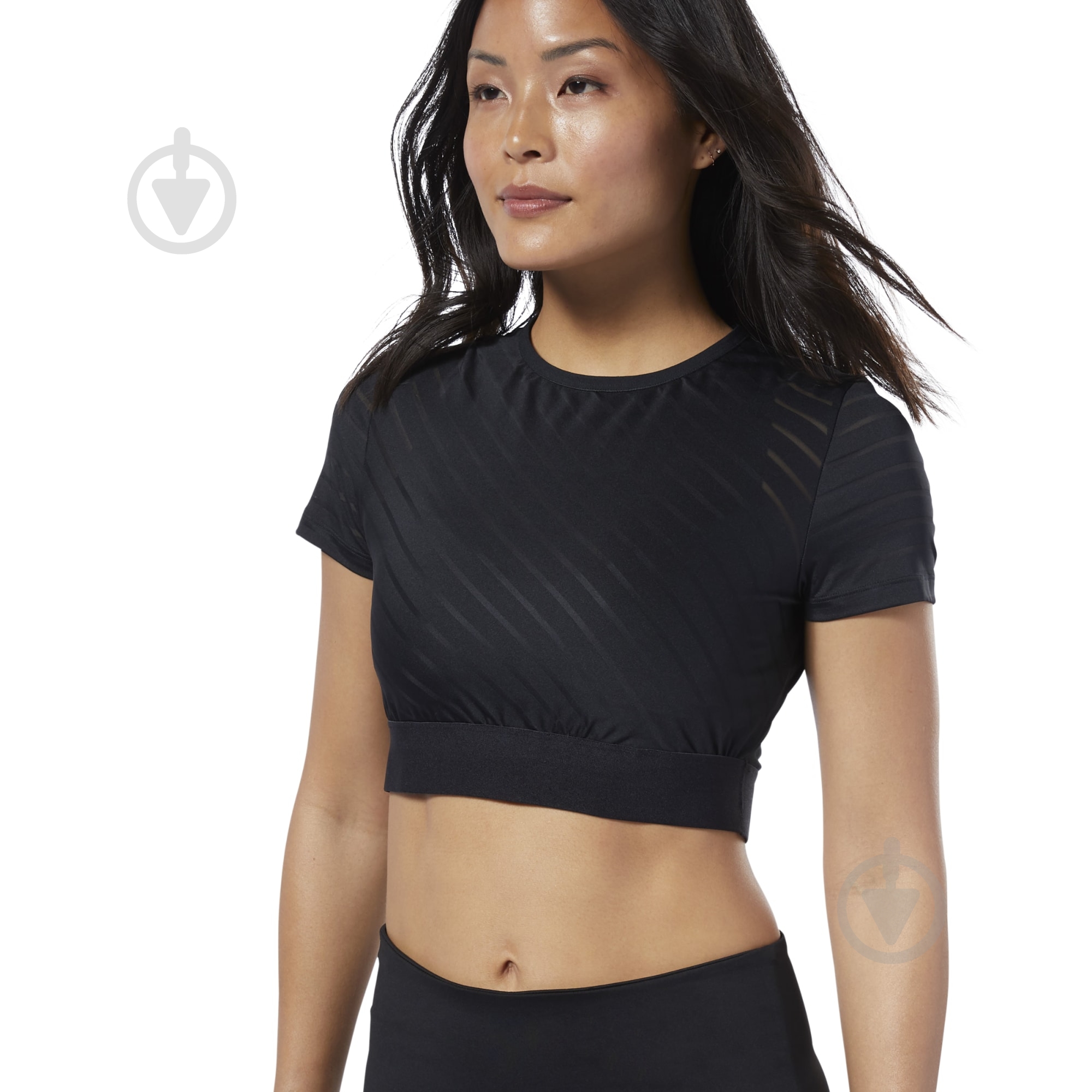 Футболка Reebok S Mesh Crop EB8077 р.M черный - фото 1