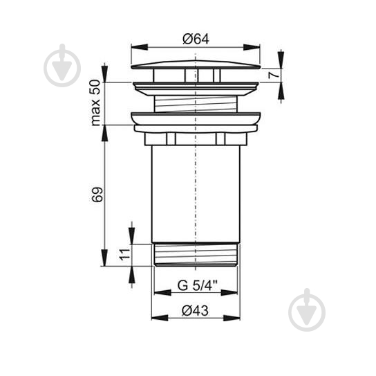 Донный клапан Ravak X01695 - фото 3 Донный клапан Ravak X01695 - фото 3