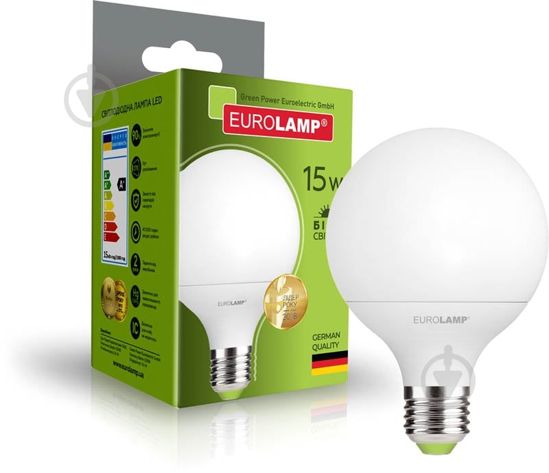 Лампа світлодіодна Eurolamp 15 Вт G95 матова E27 220 В 4000 К LED-G95-15274(N) - фото 2