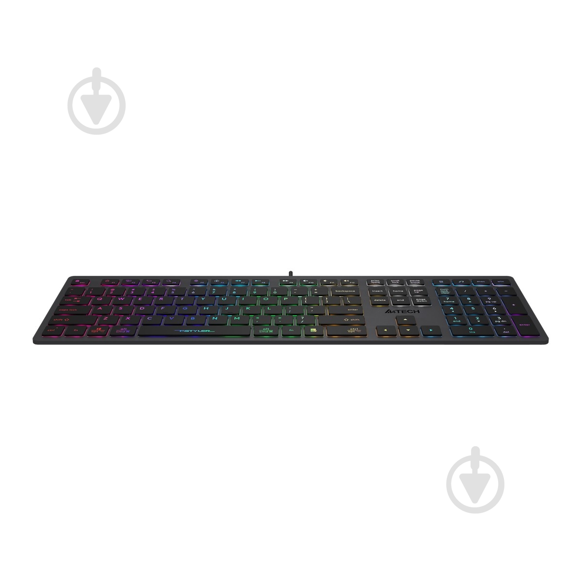 Клавиатура A4Tech (FX60H USB (Grey) Neon backlit) с ножничными переключателями Fstyler grey - фото 4